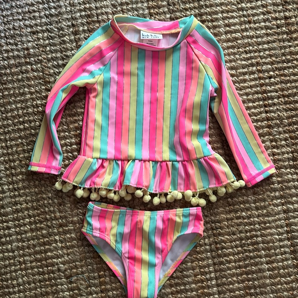 Nicole Miller Baby Girl Swim 2 Piece Suit 18 Mo Beach  Pool NWOT Unworn PERFECT